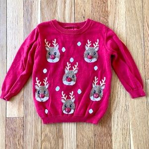 EUC Primark Baby Red Reindeer Sweater size 12-18m